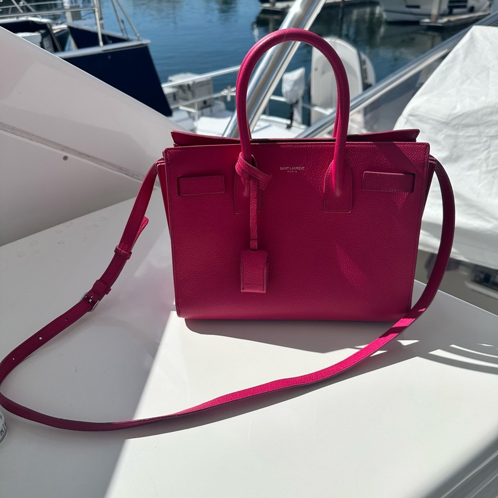 YSL nano sac du jour handbag in hot pink. - Picture 3 of 17